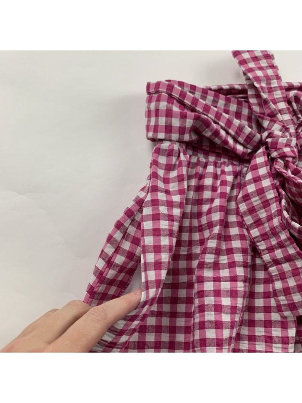 Zara Pink Gingham Checkered A-Line Skirt M - Picture 4 of 7